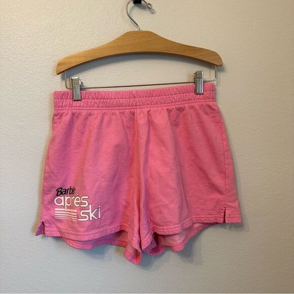 PacSun Barbie Pink Athletic Shorts Relaxed Fit Elastic Waistband - Picture 1 of 4